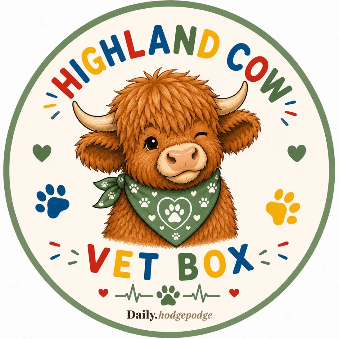 Mini Highland Cow Vet Box badge
